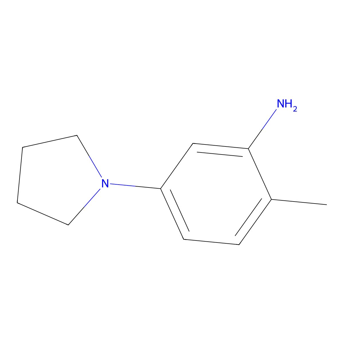 2-Methyl-5-(pyrrolidin-1-yl)aniline molecular structure, CAS 69131-64-2