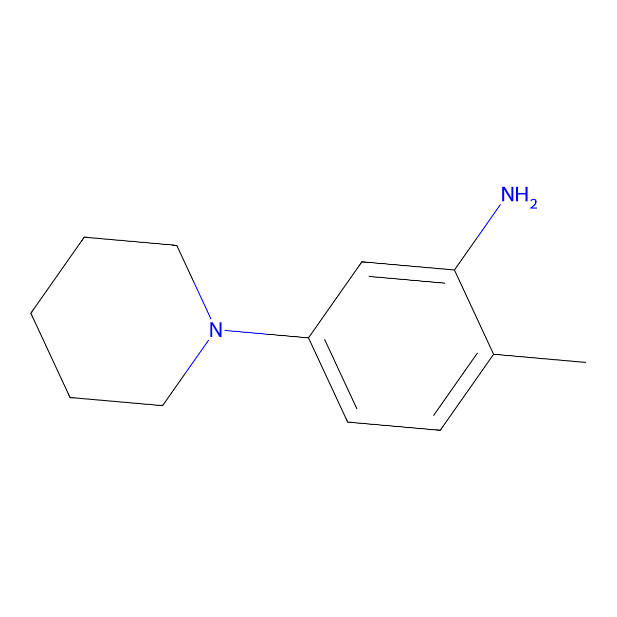 2-Methyl-5-(piperidin-1-yl)aniline molecular structure, CAS 69131-66-4