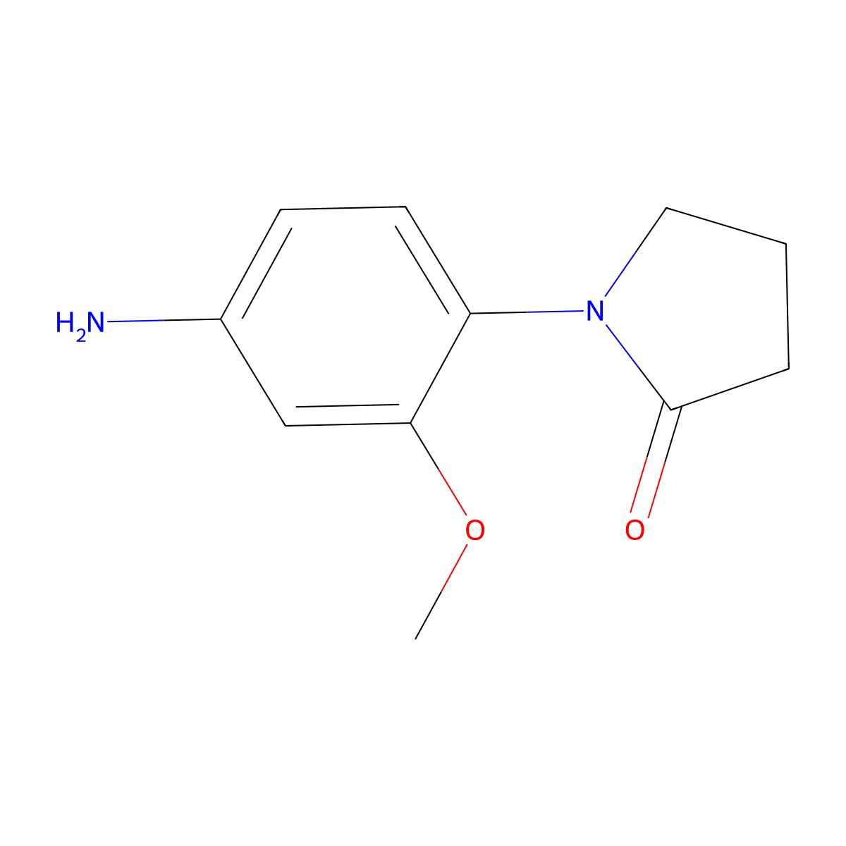 1-(4-Amino-2-methoxyphenyl)pyrrolidin-2-one molecular structure, CAS 69132-30-5