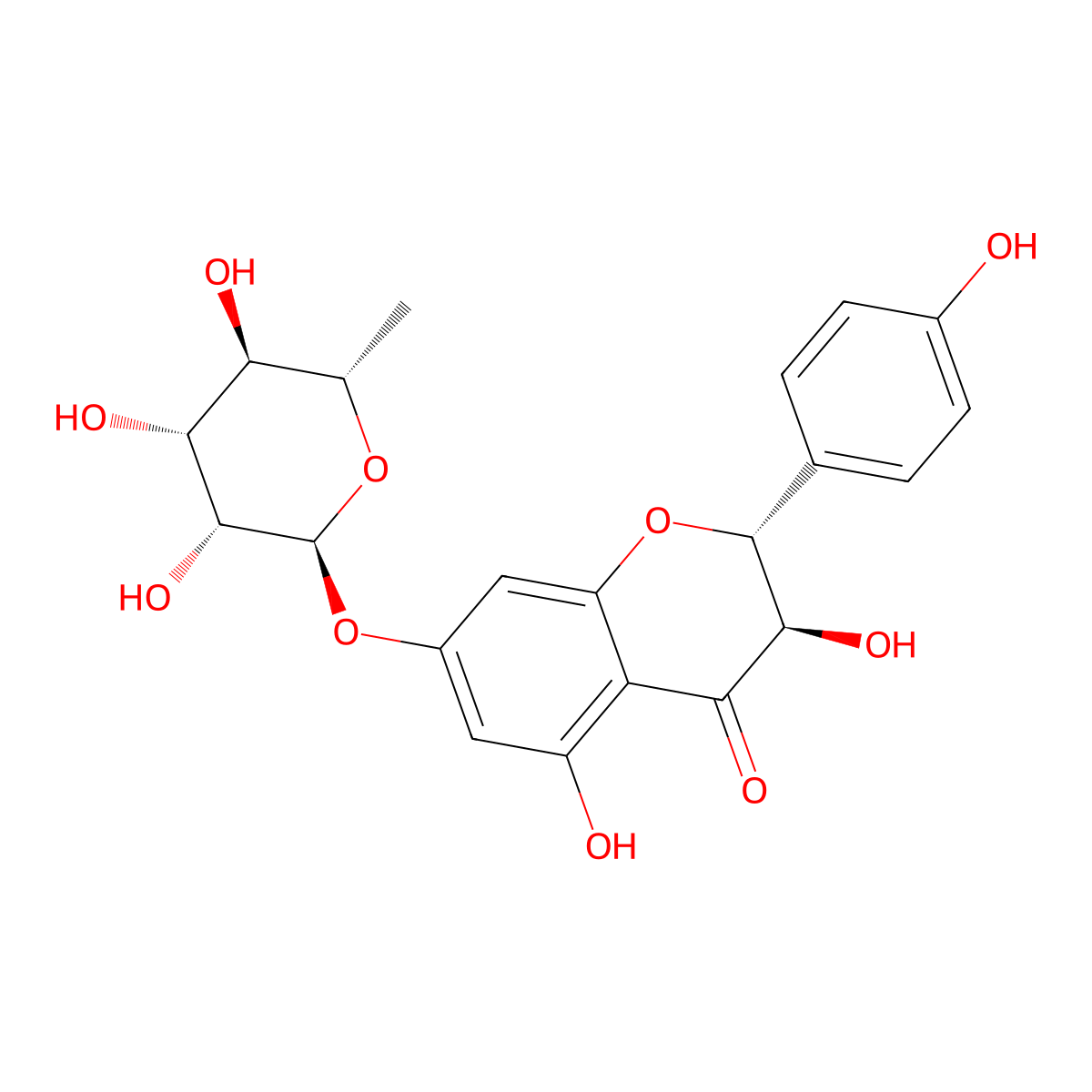 Aromadendrin 7-O-rhamnoside molecular structure, CAS 69135-41-7