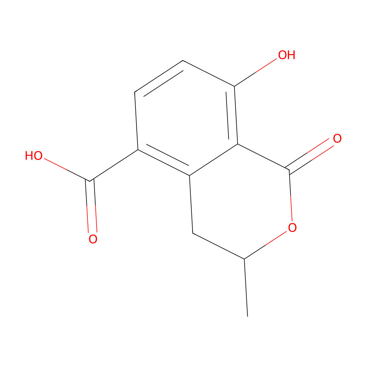 8-Hydroxy-3-methyl-1-oxo-3,4-dihydroisochromene-5-carboxylic acid molecular structure, CAS 69135-42-8