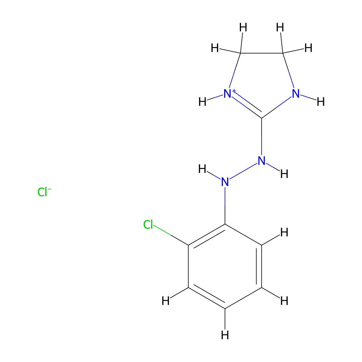 2-Imidazolidinone, (2-chlorophenyl)hydrazone, monohydrochloride molecular structure, CAS 69135-44-0