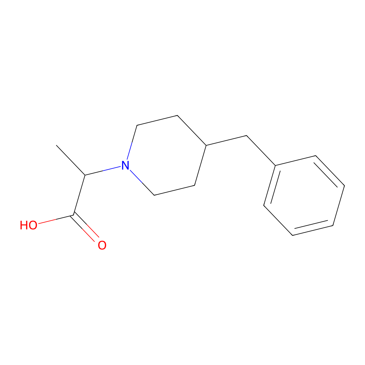 2-(4-Benzylpiperidin-1-yl)propanoic acid molecular structure, CAS 691351-97-0