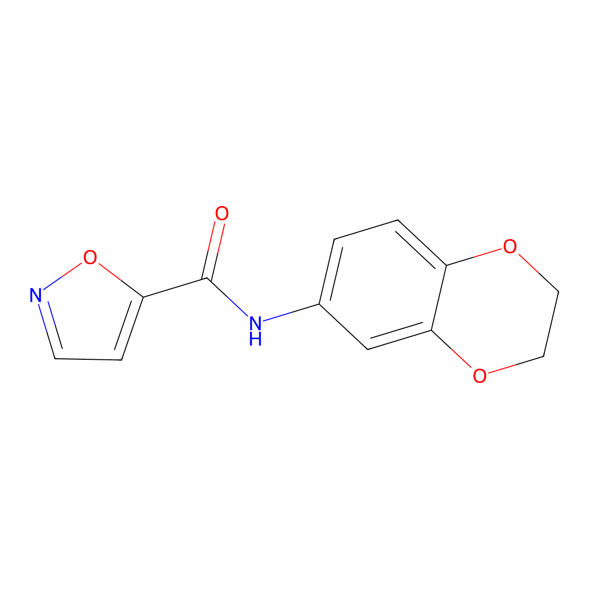 N-(2,3-dihydro-1,4-benzodioxin-6-yl)-1,2-oxazole-5-carboxamide molecular structure, CAS 691355-38-1