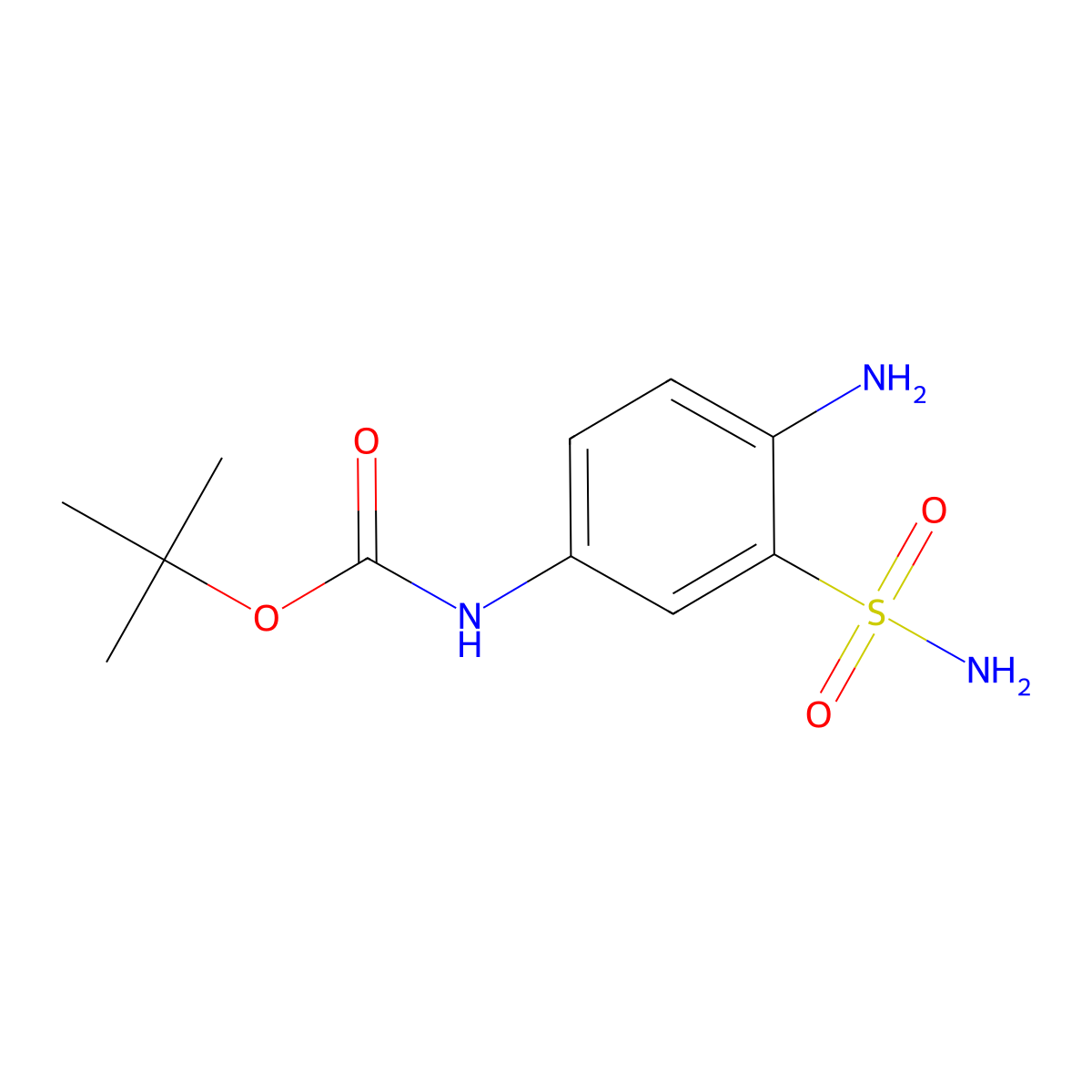 (4-Amino-3-sulfamoyl-phenyl)-carbamic acid tert-butyl ester molecular structure, CAS 691361-59-8