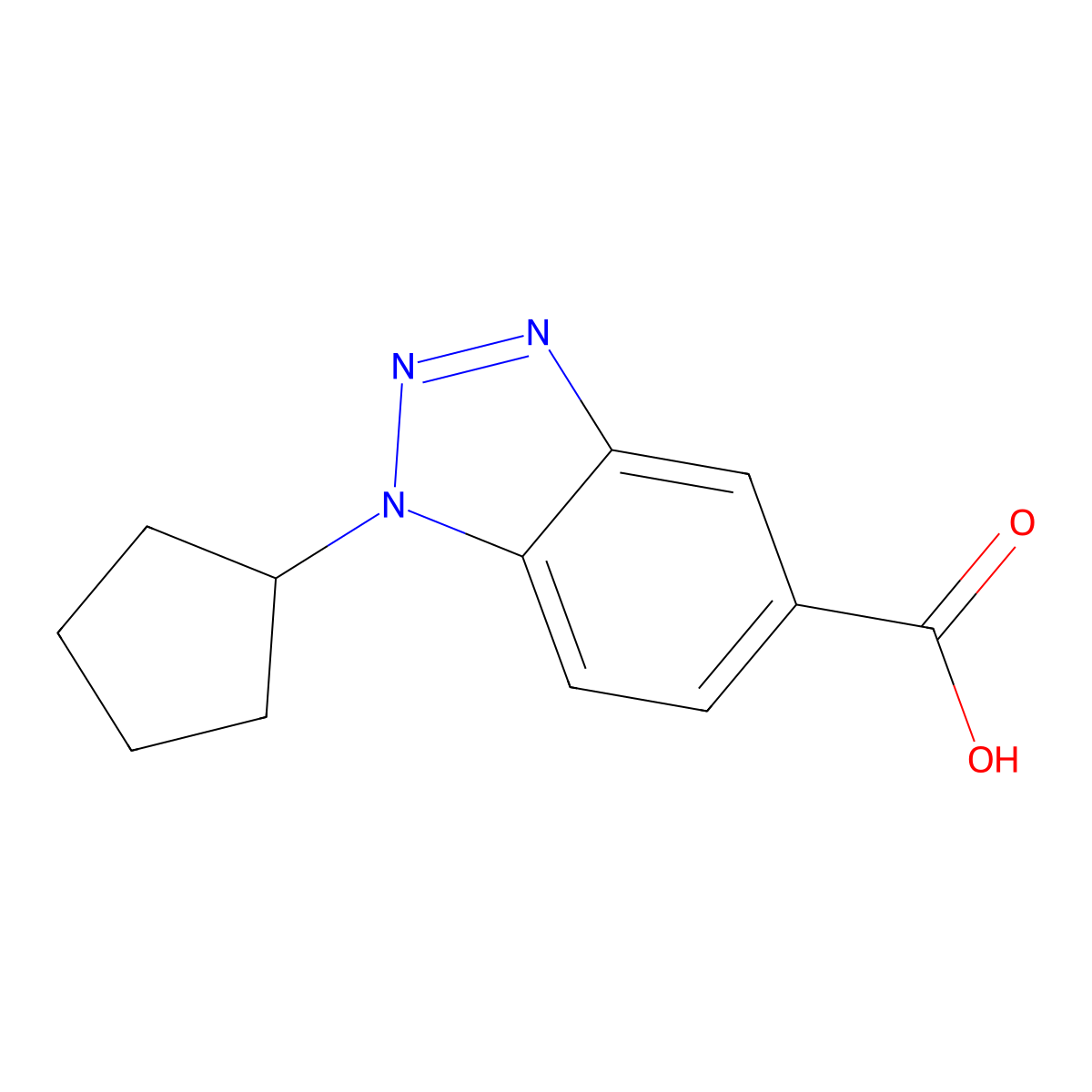 1-Cyclopentyl-1,2,3-benzotriazole-5-carboxylic acid molecular structure, CAS 691363-08-3