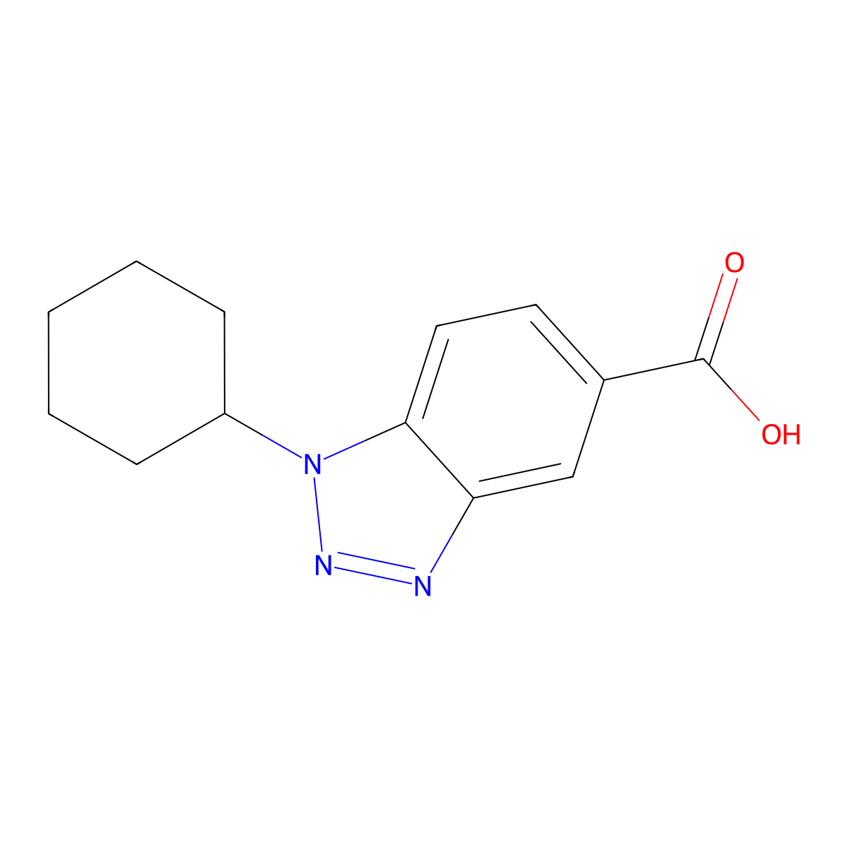 1-Cyclohexyl-1H-benzotriazole-5-carboxylic acid molecular structure, CAS 691363-11-8
