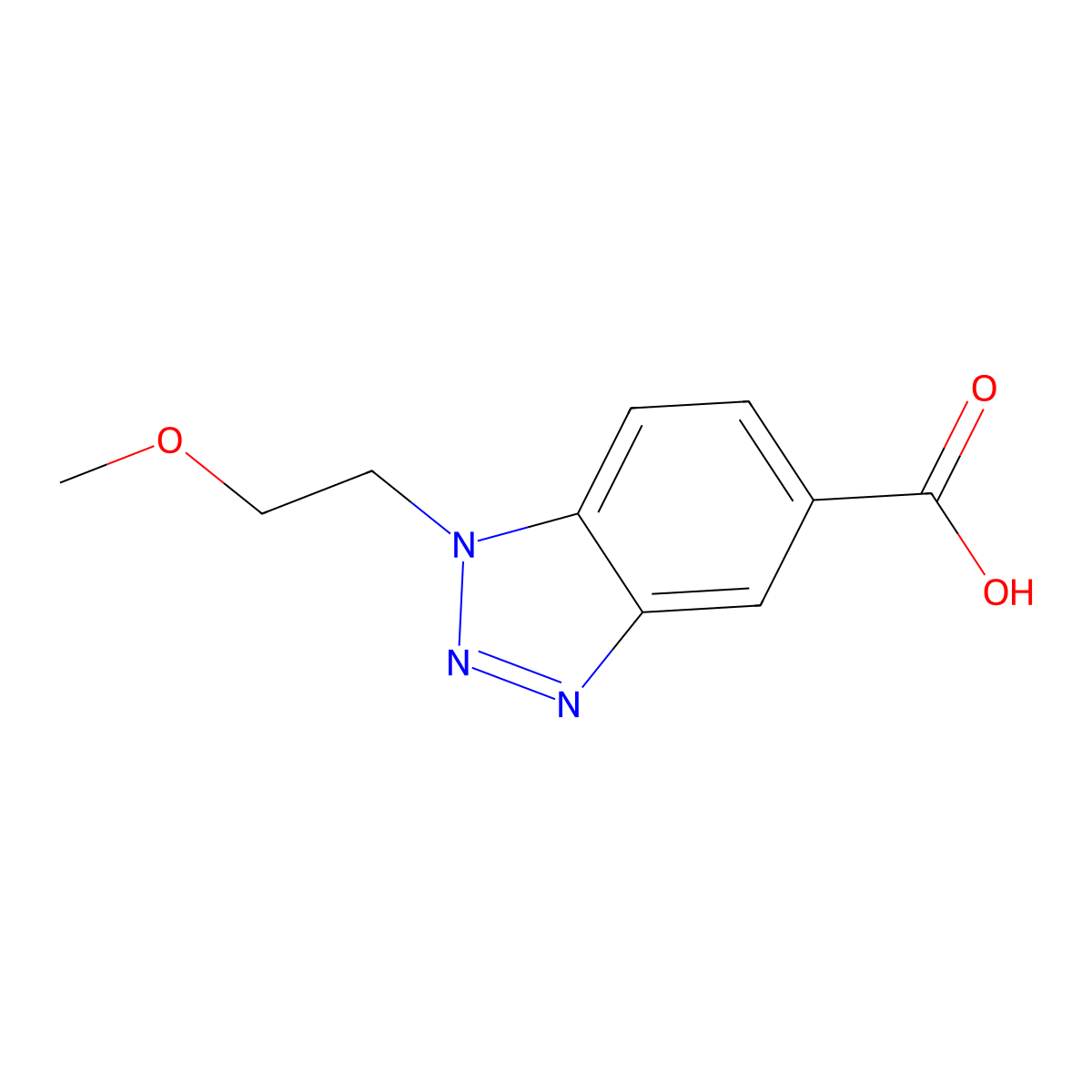 1-(2-methoxy-ethyl)-1H-benzotriazole-5-carboxylic acid molecular structure, CAS 691363-17-4