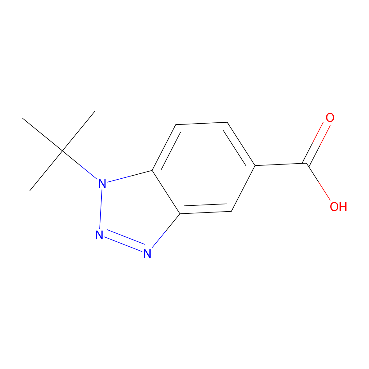 1-tert-Butyl-1,2,3-benzotriazole-5-carboxylic acid molecular structure, CAS 691363-24-3