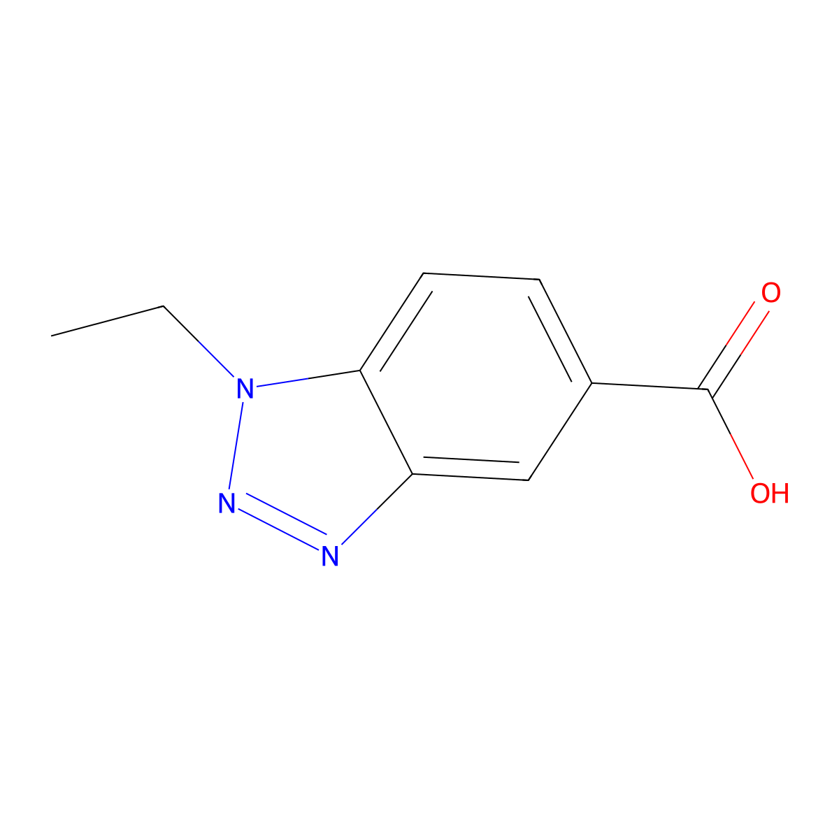 1-ethyl-1H-1,2,3-benzotriazole-5-carboxylic acid molecular structure, CAS 691363-31-2