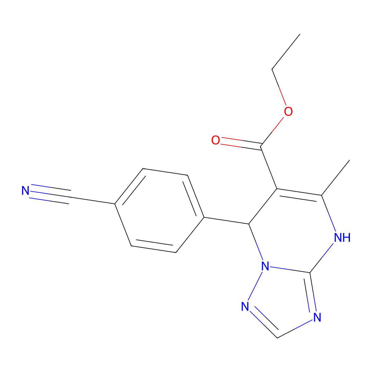 Ethyl 7-(4-cyanophenyl)-5-methyl-4,7-dihydro[1,2,4]triazolo[1,5-a]pyrimidine-6-carboxylate molecular structure, CAS 691365-67-0