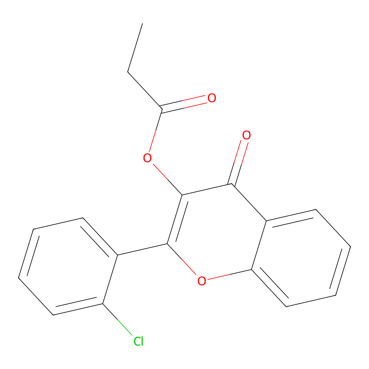 2-(2-Chlorophenyl)-4-oxochromen-3-yl propanoate molecular structure, CAS 691366-19-5