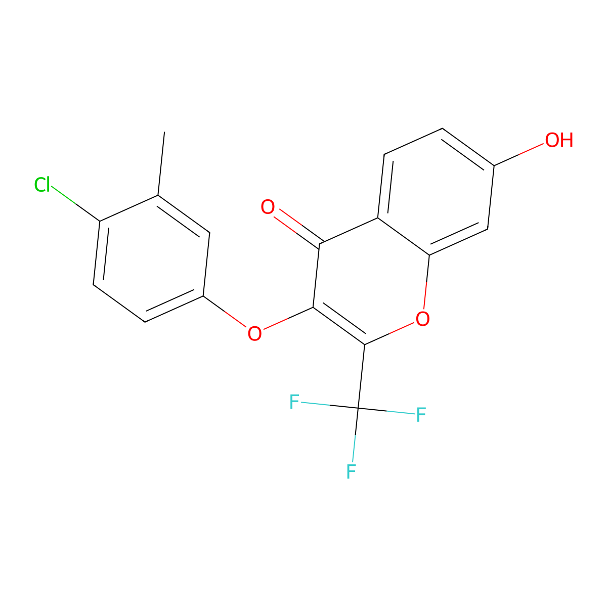 3-(4-Chloro-3-Methylphenoxy)-7-Hydroxy-2-(Trifluoromethyl)-4H-Chromen-4-One molecular structure, CAS 691366-79-7