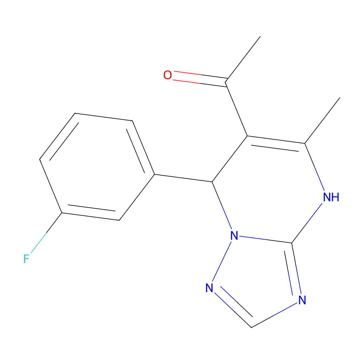 1-(7-(3-Fluorophenyl)-5-methyl-4,7-dihydro-[1,2,4]triazolo[1,5-a]pyrimidin-6-yl)ethanone molecular structure, CAS 691368-95-3