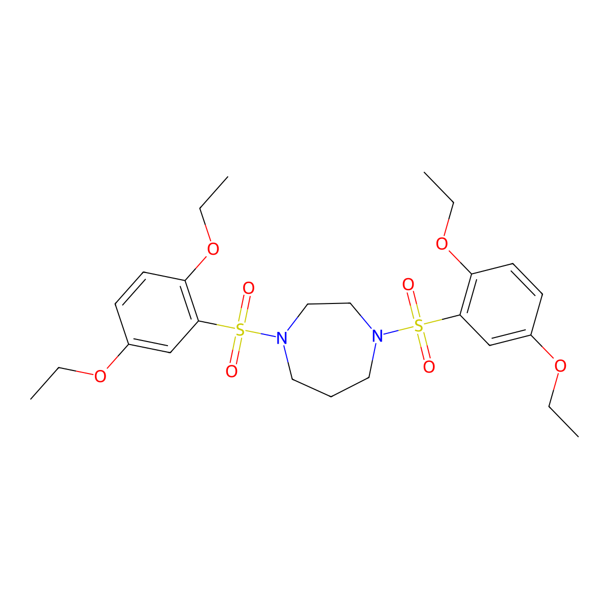 1,4-Bis(2,5-diethoxybenzenesulfonyl)-1,4-diazepane molecular structure, CAS 691369-88-7