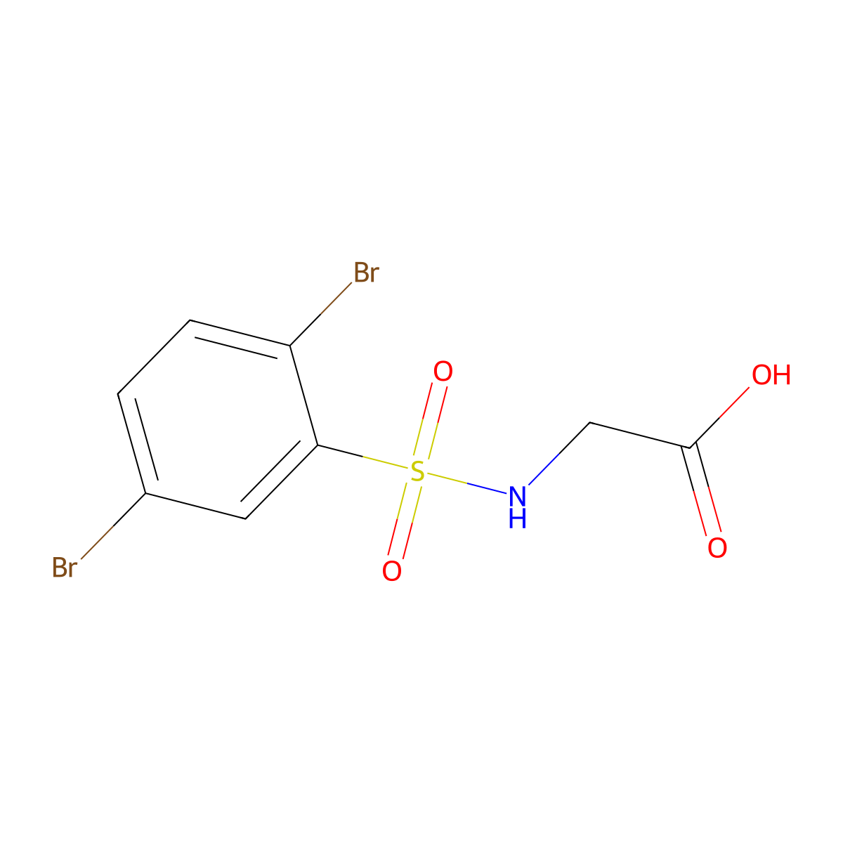 {[(2,5-Dibromophenyl)sulfonyl]amino}acetic acid molecular structure, CAS 691370-01-1