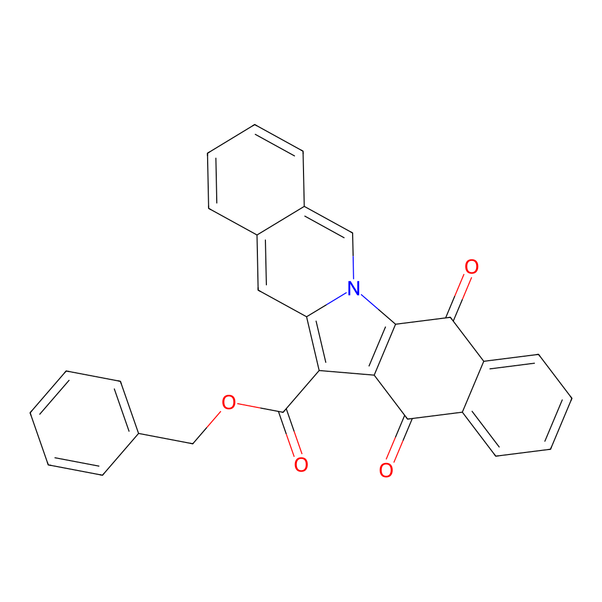 Benzyl 5,14-dioxo-5,14-dihydrobenzo[5,6]indolo[1,2-b]isoquinoline-13-carboxylate molecular structure, CAS 691370-16-8