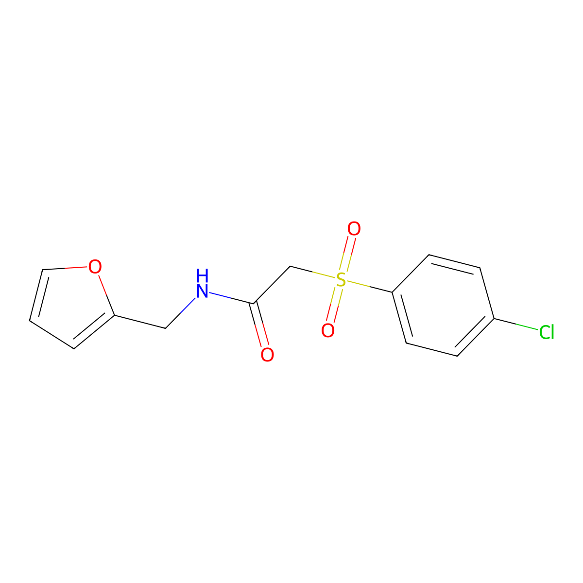 2-(4-chlorobenzenesulfonyl)-N-[(furan-2-yl)methyl]acetamide molecular structure, CAS 691377-95-4
