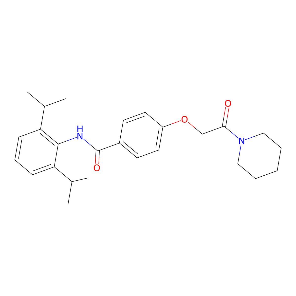 N-[2,6-di(propan-2-yl)phenyl]-4-(2-oxo-2-piperidin-1-ylethoxy)benzamide molecular structure, CAS 691379-41-6