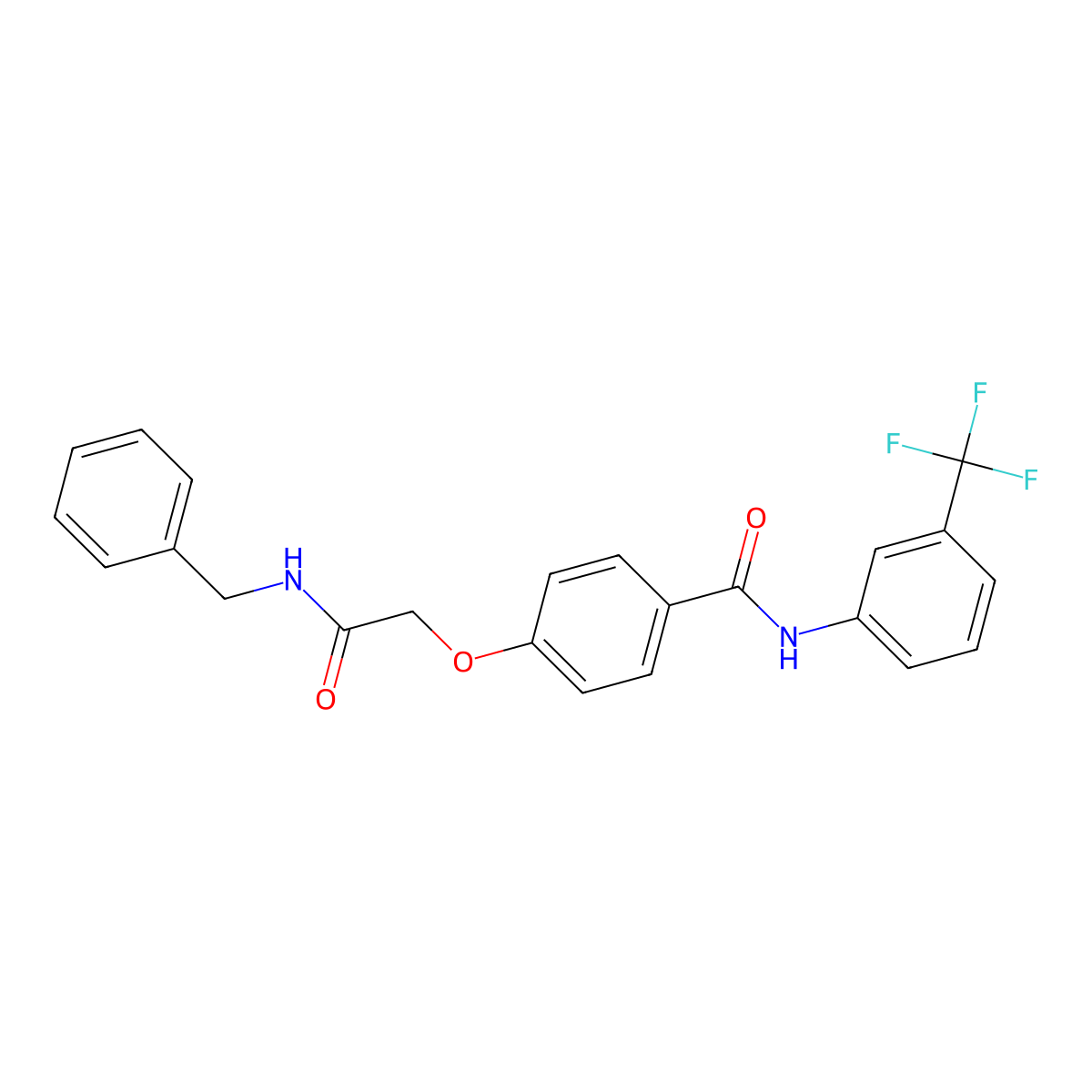 4-[2-(benzylamino)-2-oxoethoxy]-N-[3-(trifluoromethyl)phenyl]benzamide molecular structure, CAS 691379-42-7