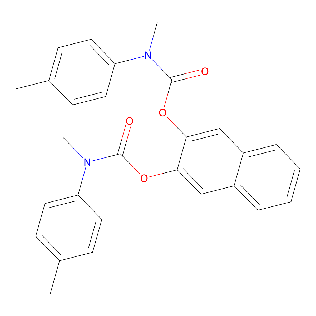 Naphthalene-2,3-diyl bis(methyl(p-tolyl)carbamate) molecular structure, CAS 691380-61-7
