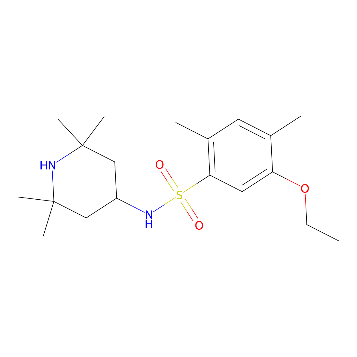 5-ethoxy-2,4-dimethyl-N-(2,2,6,6-tetramethylpiperidin-4-yl)benzenesulfonamide molecular structure, CAS 691380-66-2