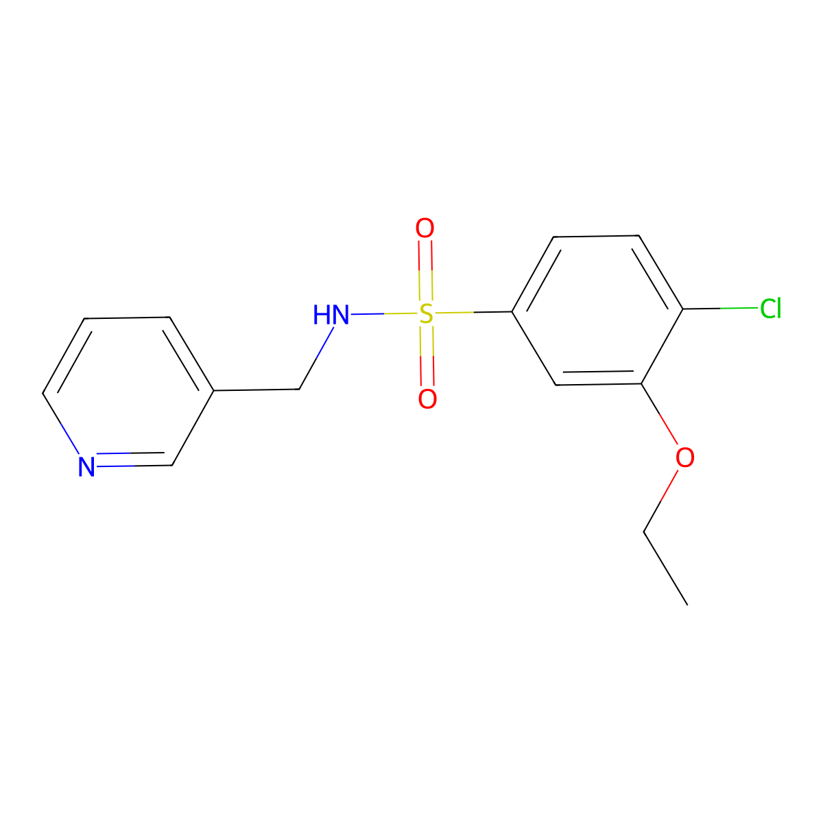 4-chloro-3-ethoxy-N-(pyridin-3-ylmethyl)benzenesulfonamide molecular structure, CAS 691380-73-1