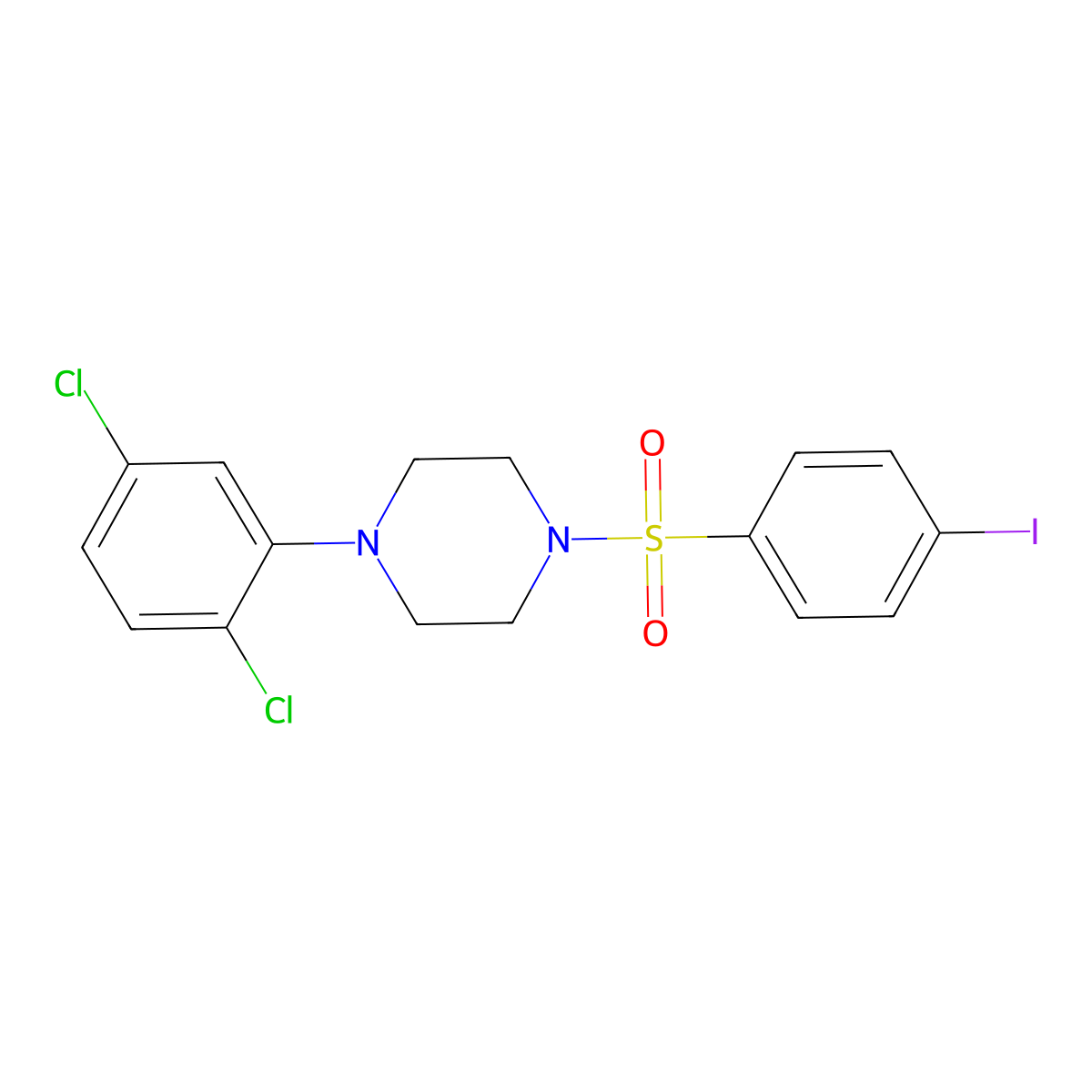 1-(2,5-Dichlorophenyl)-4-(4-iodobenzenesulfonyl)piperazine molecular structure, CAS 691380-84-4