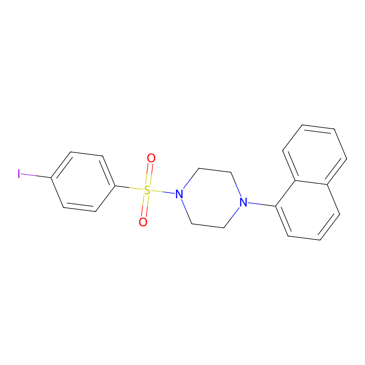 4-Iodo-1-[(4-naphthylpiperazinyl)sulfonyl]benzene molecular structure, CAS 691380-86-6