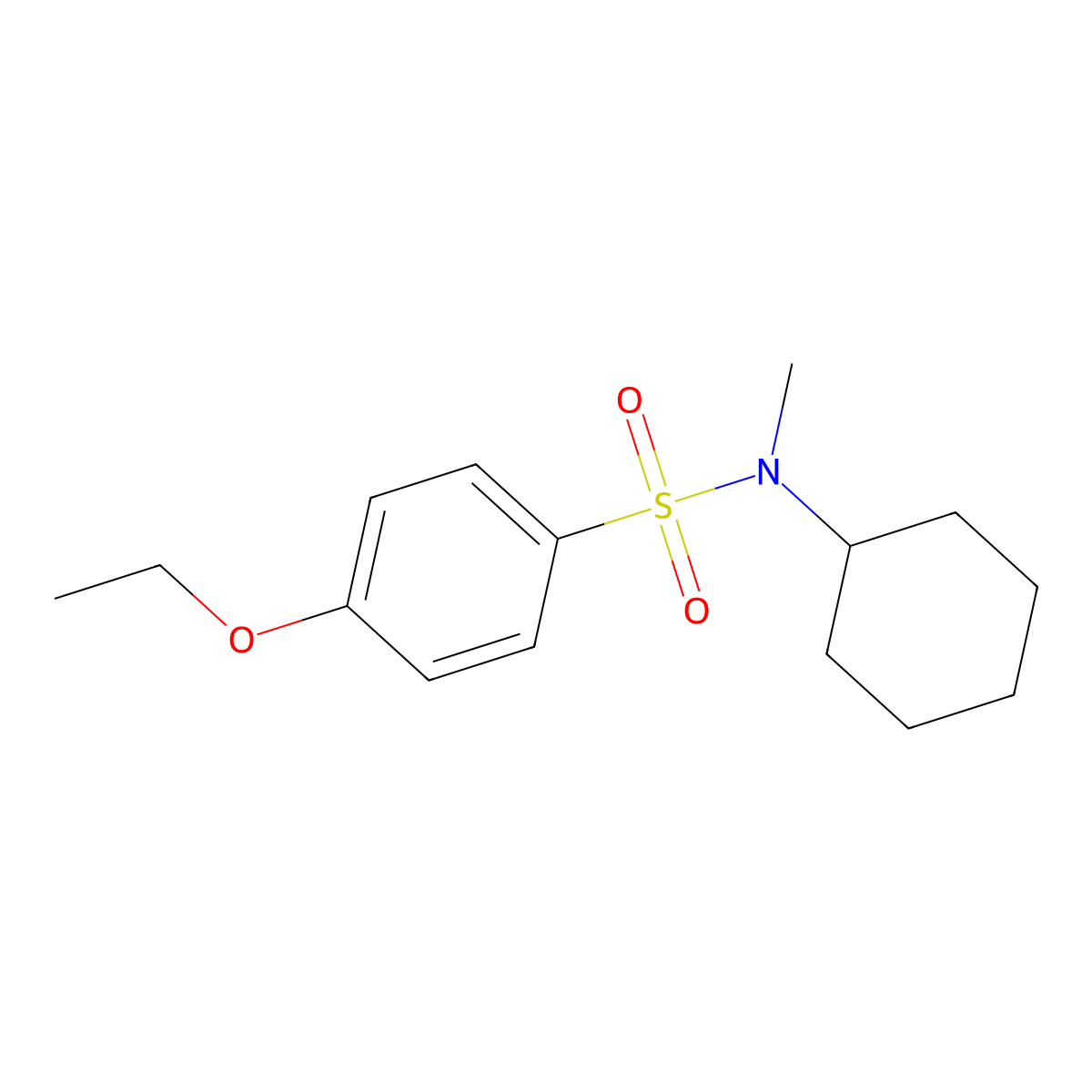 N-cyclohexyl-4-ethoxy-N-methylbenzenesulfonamide molecular structure, CAS 691380-87-7