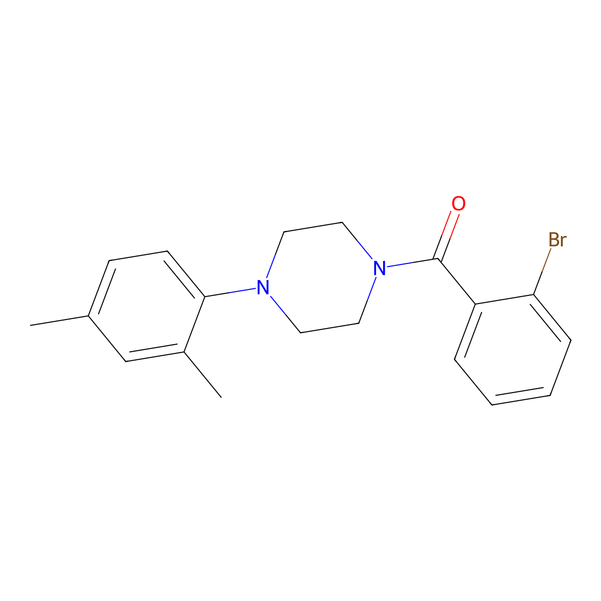 1-(2-Bromobenzoyl)-4-(2,4-dimethylphenyl)piperazine molecular structure, CAS 691380-89-9