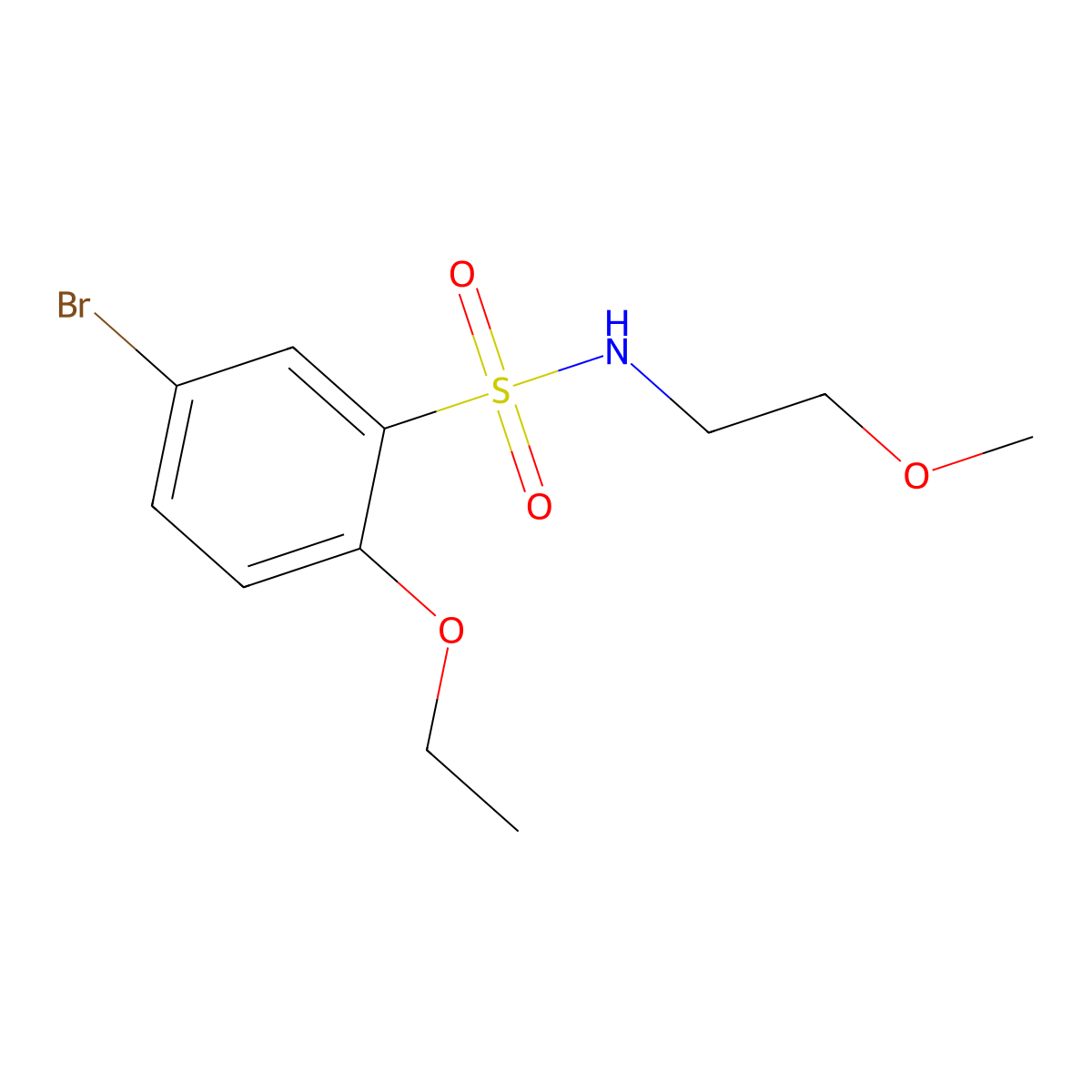 5-bromo-2-ethoxy-N-(2-methoxyethyl)benzenesulfonamide molecular structure, CAS 691380-97-9