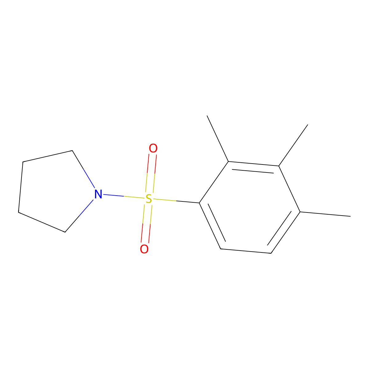 1-(2,3,4-Trimethylphenyl)sulfonylpyrrolidine molecular structure, CAS 691381-03-0