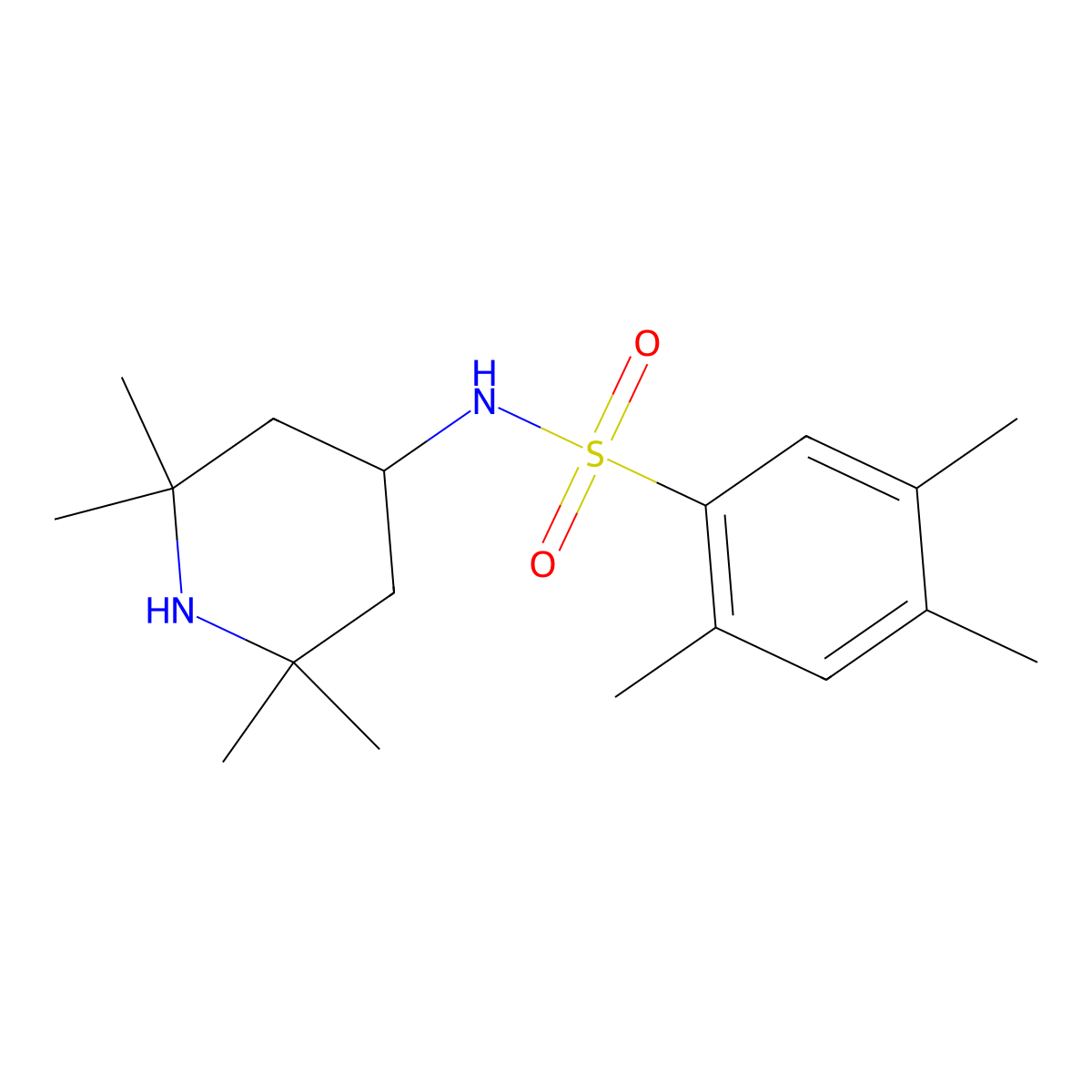 2,4,5-trimethyl-N-(2,2,6,6-tetramethylpiperidin-4-yl)benzenesulfonamide molecular structure, CAS 691381-06-3
