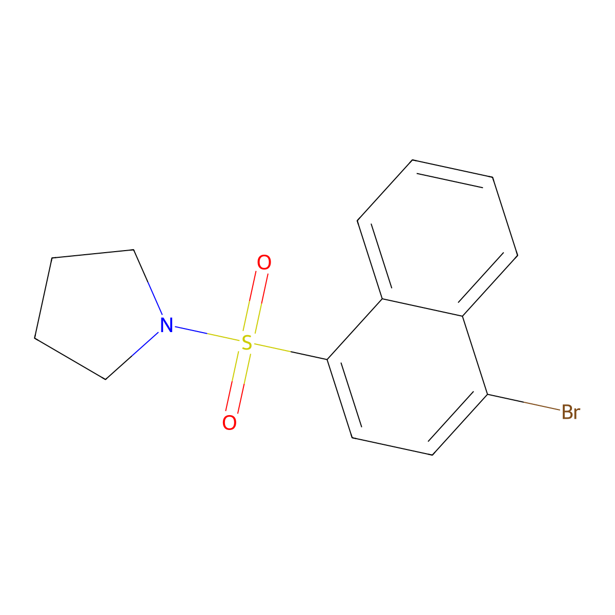 4-Bromo-1-(pyrrolidinylsulfonyl)naphthalene molecular structure, CAS 691381-08-5
