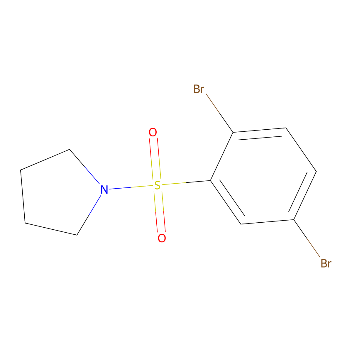 1-(2,5-Dibromophenyl)sulfonylpyrrolidine molecular structure, CAS 691381-09-6