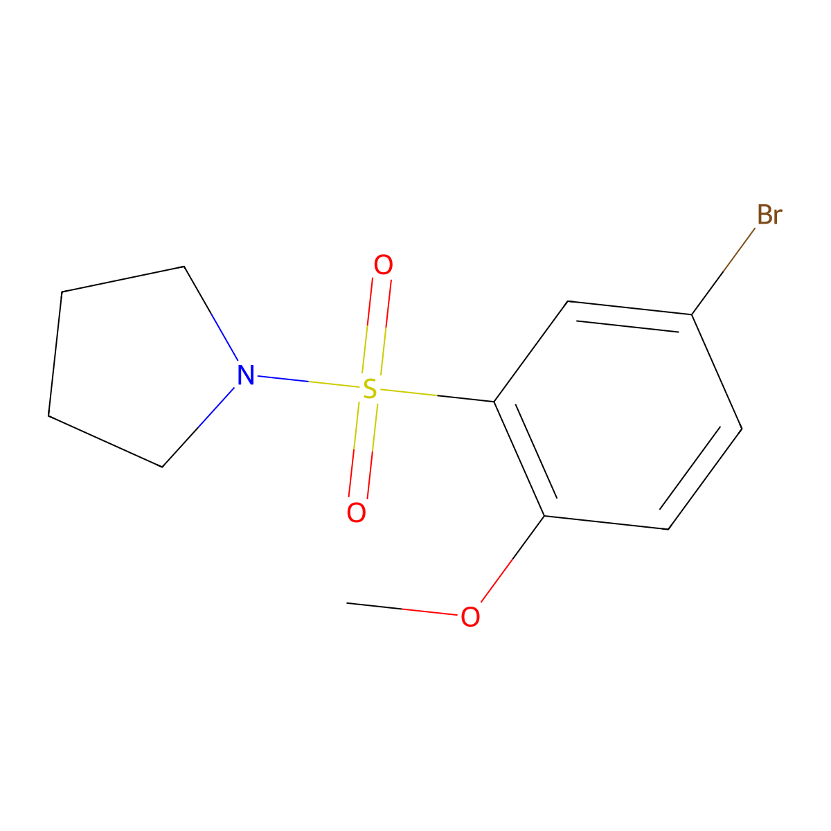 1-(5-Bromo-2-methoxyphenylsulfonyl)pyrrolidine molecular structure, CAS 691381-10-9