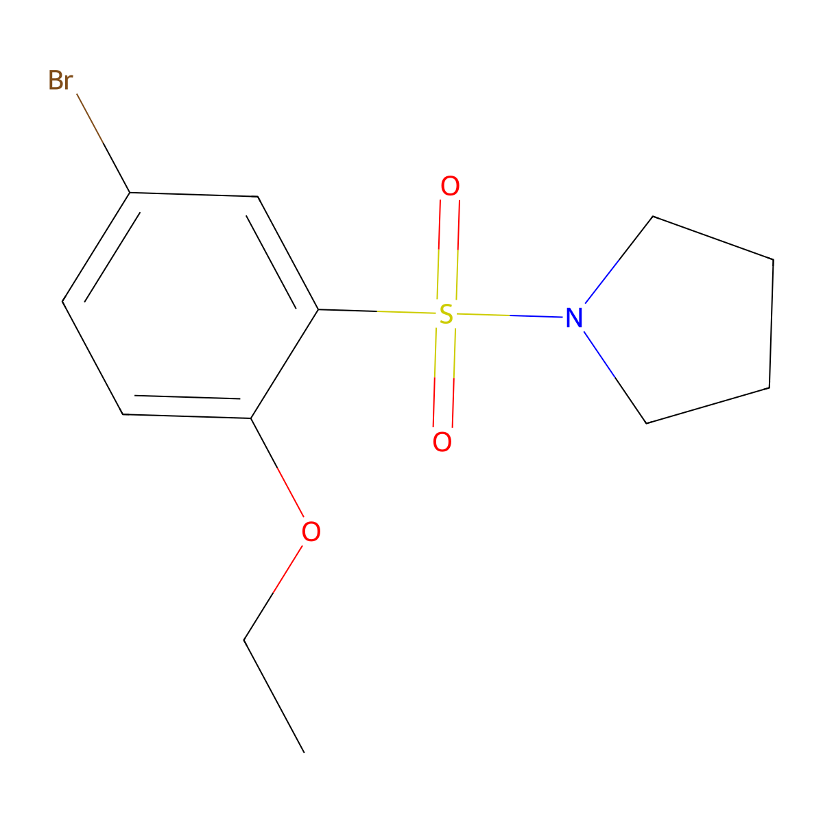 4-Bromo-2-(1-pyrrolidinylsulfonyl)phenyl ethyl ether molecular structure, CAS 691381-11-0
