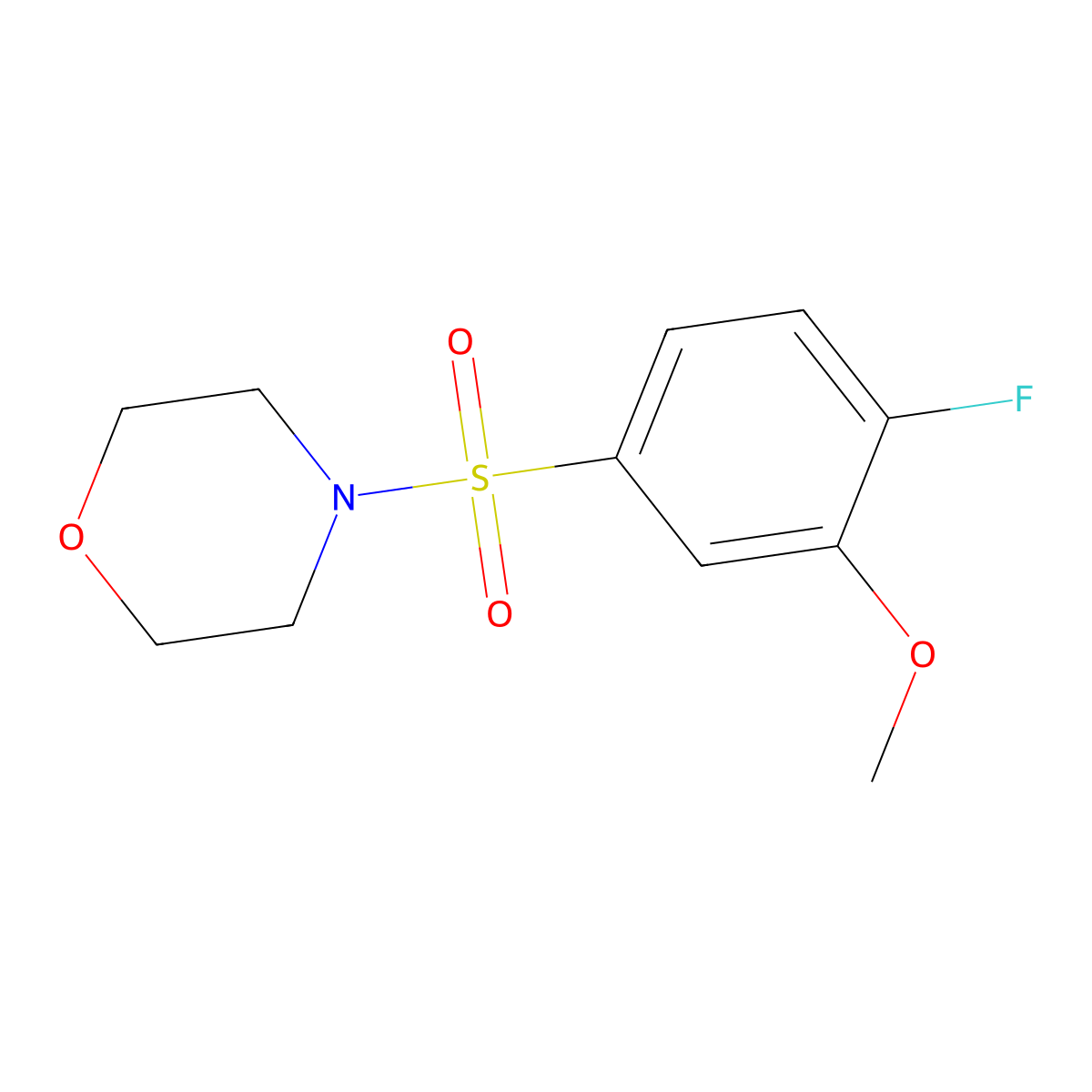 4-(4-Fluoro-3-methoxyphenyl)sulfonylmorpholine molecular structure, CAS 691381-15-4