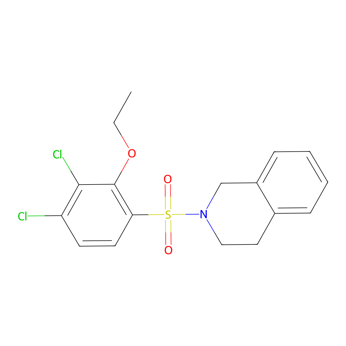 2-((3,4-Dichloro-2-ethoxyphenyl)sulfonyl)-1,2,3,4-tetrahydroisoquinoline molecular structure, CAS 691381-20-1