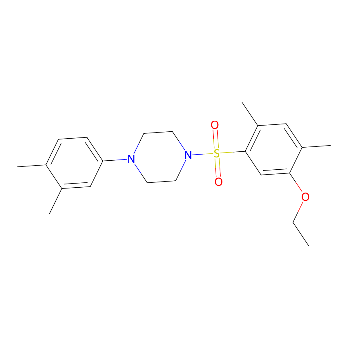 1-(3,4-Dimethylphenyl)-4-(5-ethoxy-2,4-dimethylbenzenesulfonyl)piperazine molecular structure, CAS 691381-22-3