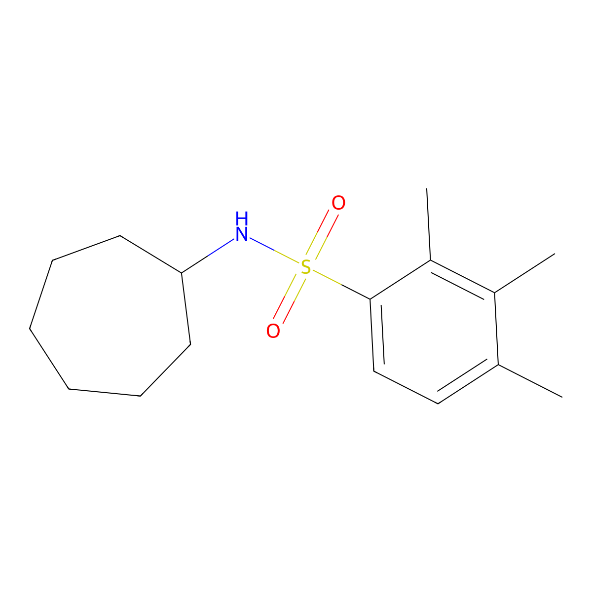 Cycloheptyl[(2,3,4-trimethylphenyl)sulfonyl]amine molecular structure, CAS 691381-24-5
