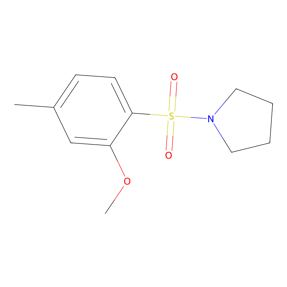 1-(2-Methoxy-4-methylphenyl)sulfonylpyrrolidine molecular structure, CAS 691381-26-7