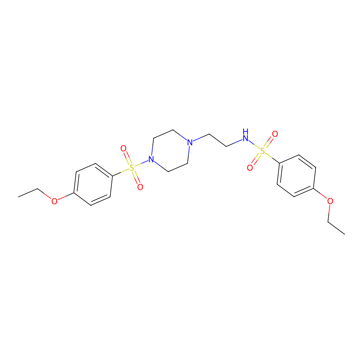 4-ethoxy-N-{2-[4-(4-ethoxybenzenesulfonyl)piperazin-1-yl]ethyl}benzene-1-sulfonamide molecular structure, CAS 691381-30-3