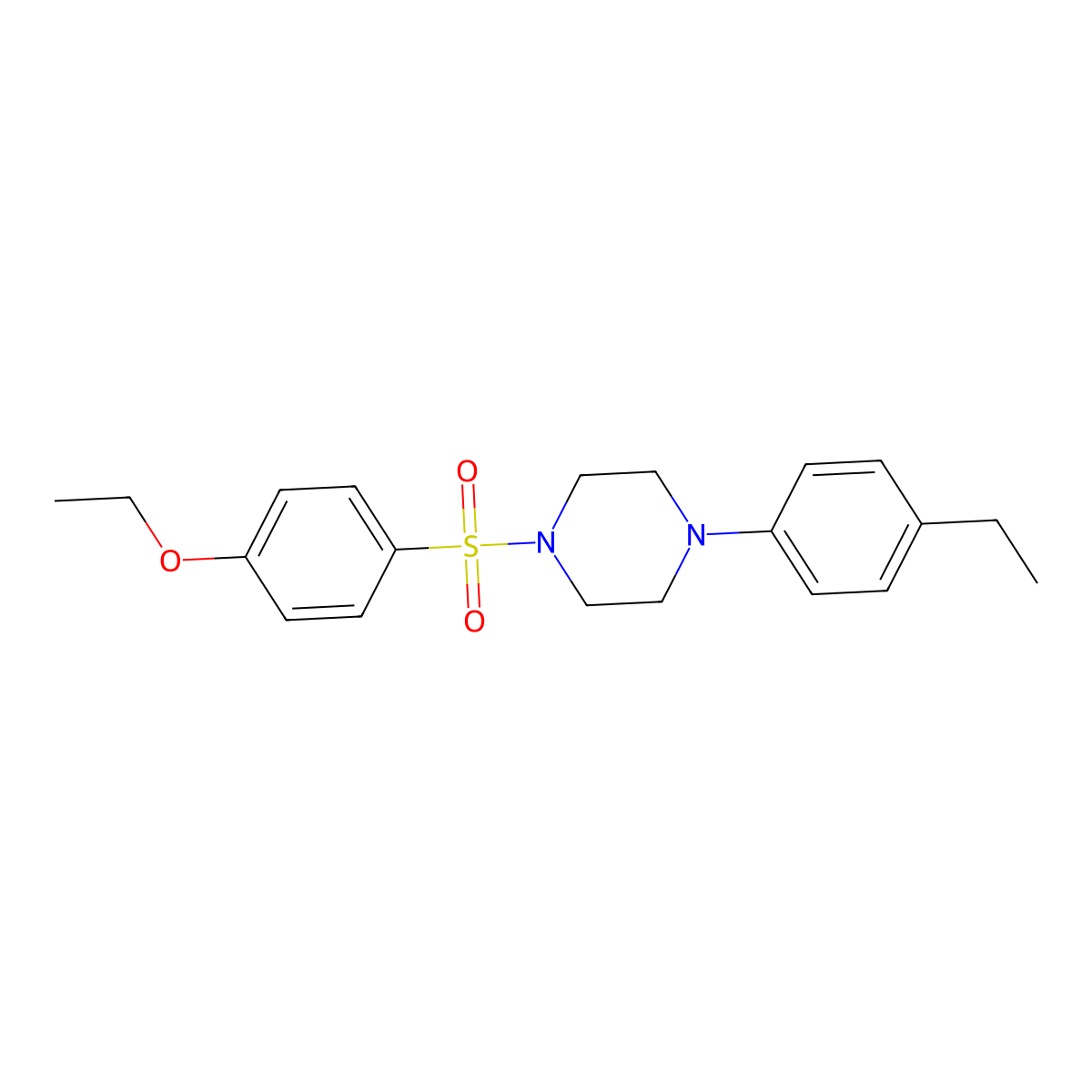 1-[(4-Ethoxyphenyl)sulfonyl]-4-(4-ethylphenyl)piperazine molecular structure, CAS 691381-38-1