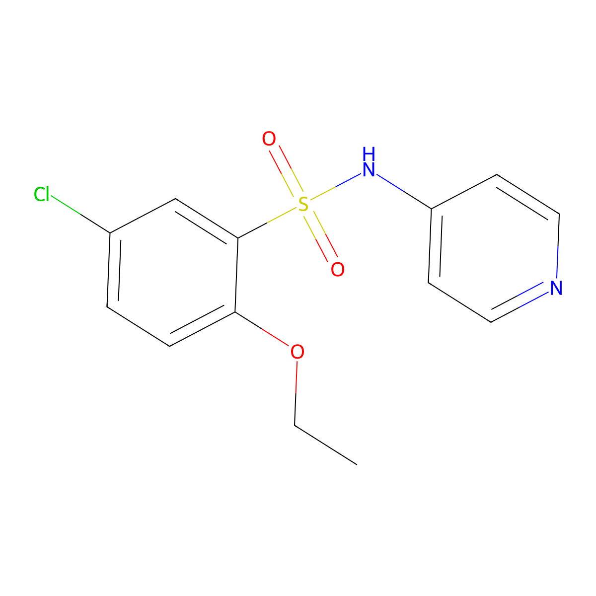 5-chloro-2-ethoxy-N-pyridin-4-ylbenzenesulfonamide molecular structure, CAS 691381-42-7