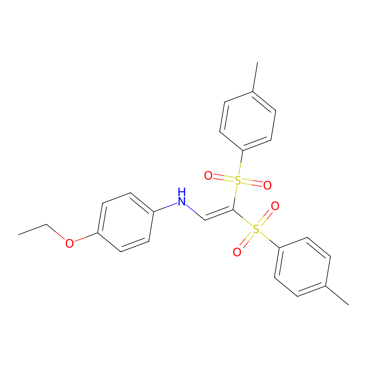 N-(2,2-ditosylvinyl)-4-ethoxyaniline molecular structure, CAS 691381-95-0