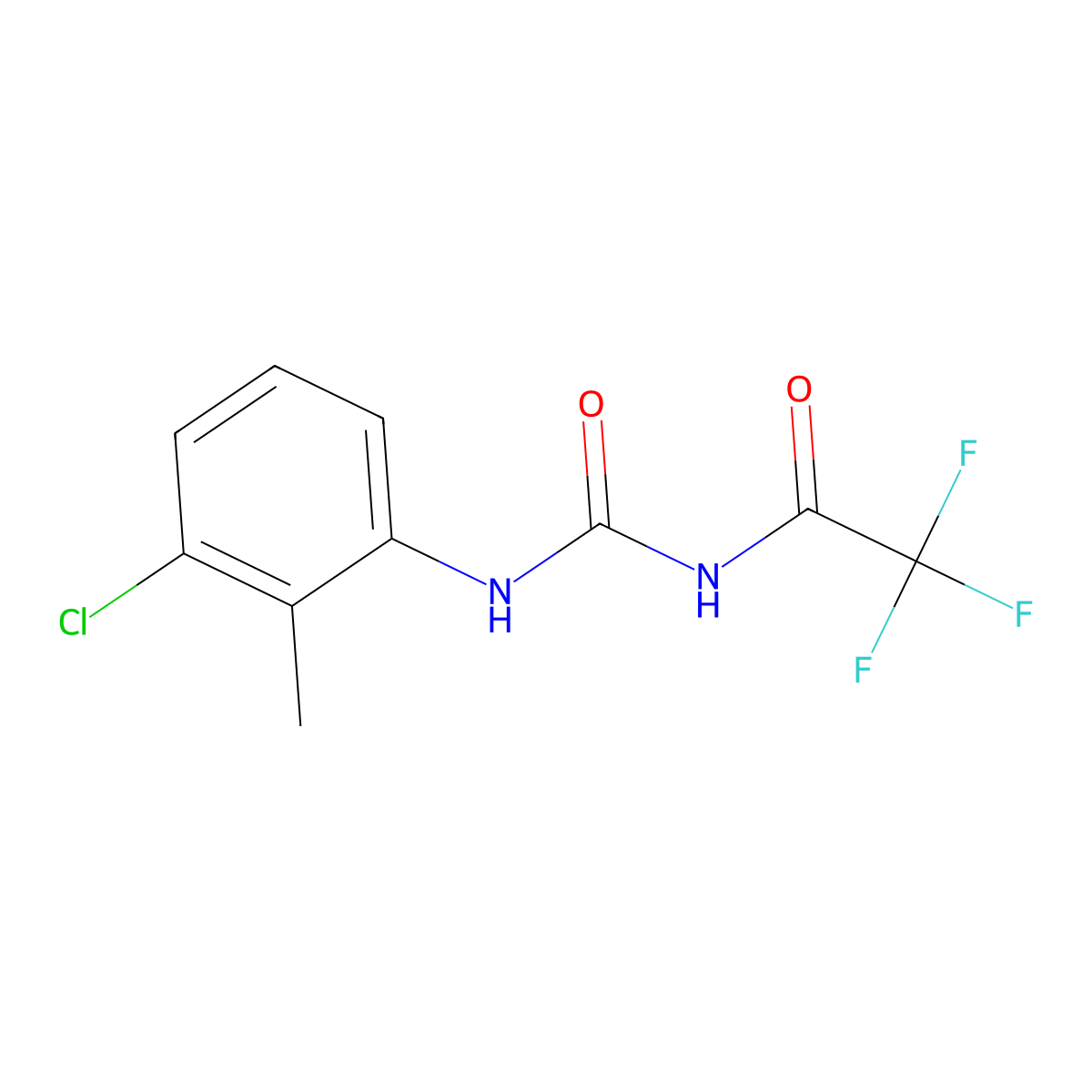 N-(3-chloro-2-methylphenyl)-N'-(trifluoroacetyl)urea molecular structure, CAS 691382-56-6
