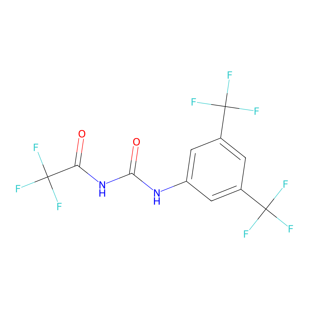 N-[[3,5-bis(trifluoromethyl)phenyl]carbamoyl]-2,2,2-trifluoroacetamide molecular structure, CAS 691382-57-7