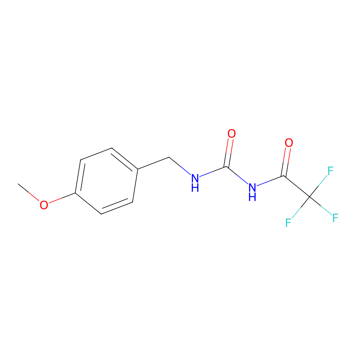 N-(4-methoxybenzyl)-N'-(trifluoroacetyl)urea molecular structure, CAS 691382-59-9